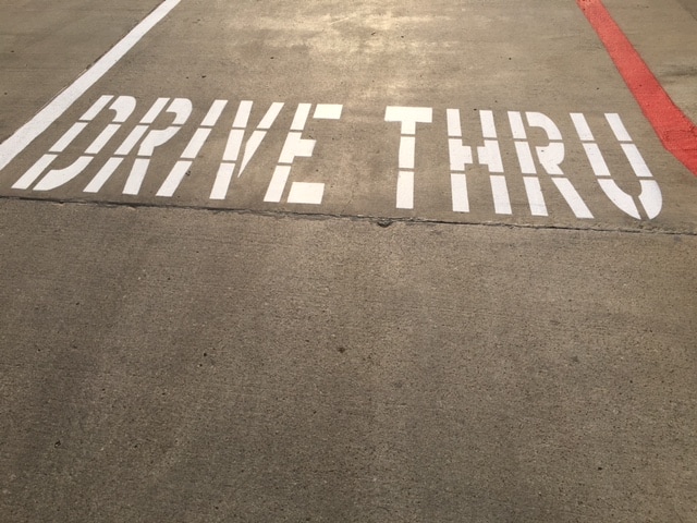 Parking Lot Stencil Drive Thru
